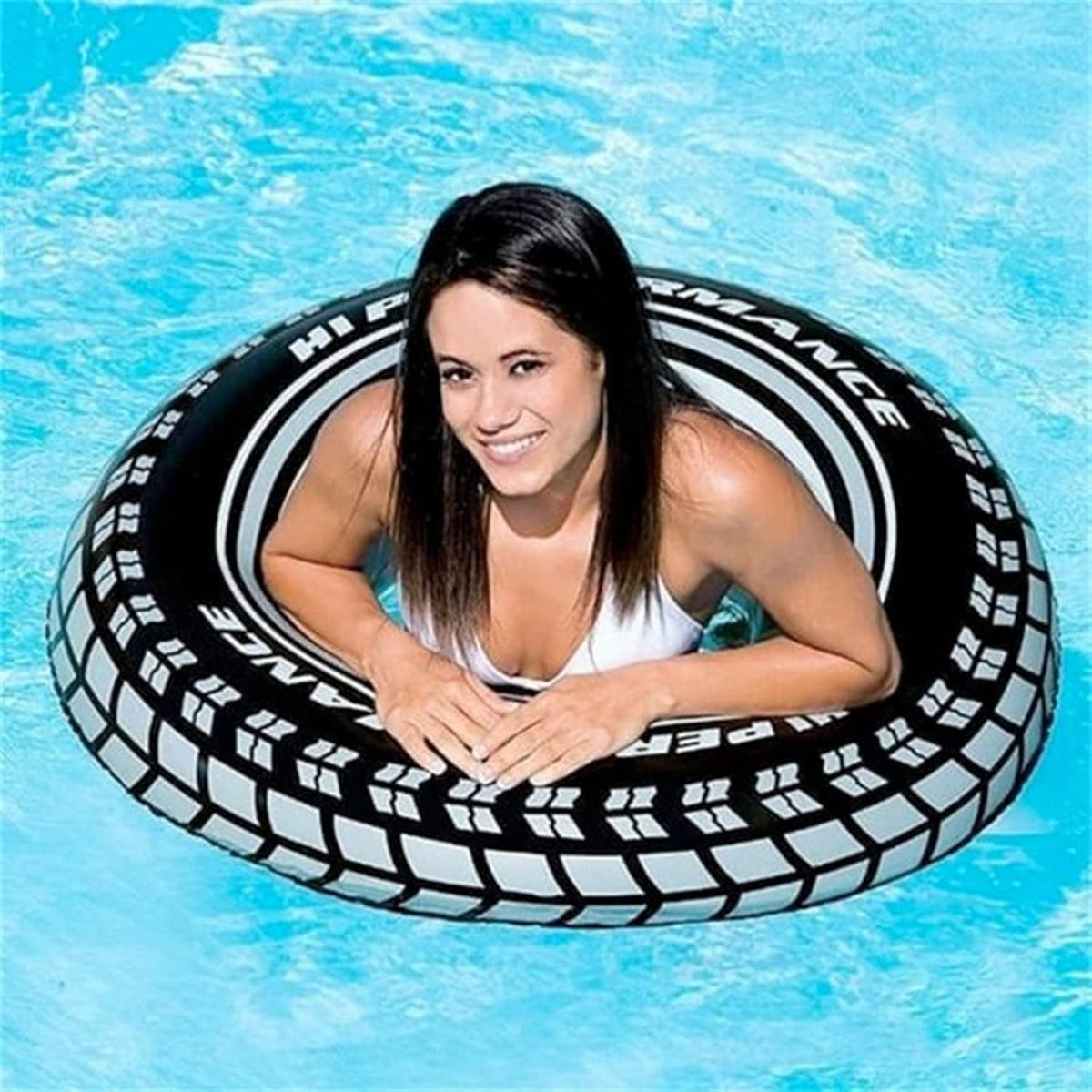 Bouée de Natation Adulte Design Pneu Sport en PVC Haute Résistance - عوامة وعجلة سباحة للبالغين بتصميم إطار السيارة الرياضي