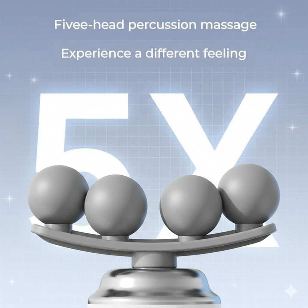 Pistolet de Massage Professionnel avec 9 Têtes Interchangeables pour Relaxation Totale - جهاز تدليك الجسم الاحترافي بـ 9 رؤوس لتدليك الأنسجة العميقة