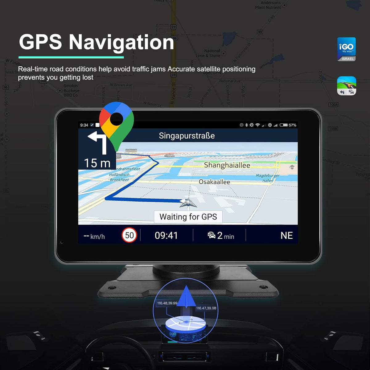 Écran Autoradio Portable 7P Tactile - CarPlay et Android Auto - شاشة السيارة الذكية المحمولة 7 بوصة تدعم كربلاي وأندرويد أوتو