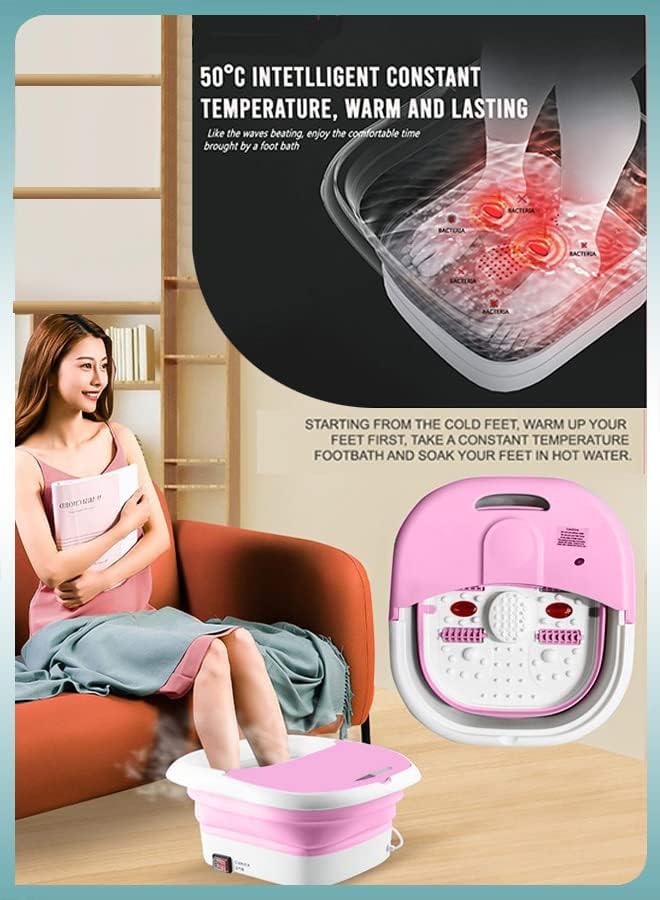 Masseur pour Pieds Pliable Hydromassant et Chauffant avec Rouleaux Shiatsu - جهاز مساج وتدليك القدمين المطور القابل للطي مع خاصية التسخين والفقاعات