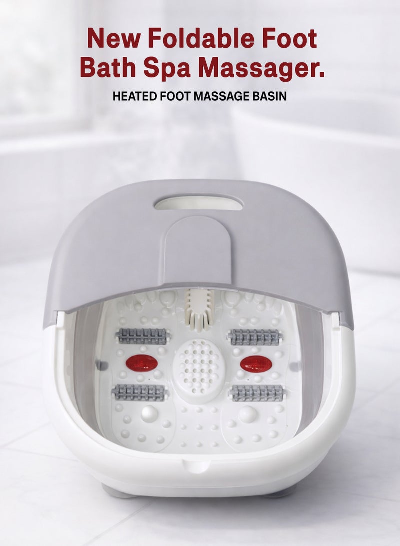 Masseur pour Pieds Pliable Hydromassant et Chauffant avec Rouleaux Shiatsu - جهاز مساج وتدليك القدمين المطور القابل للطي مع خاصية التسخين والفقاعات