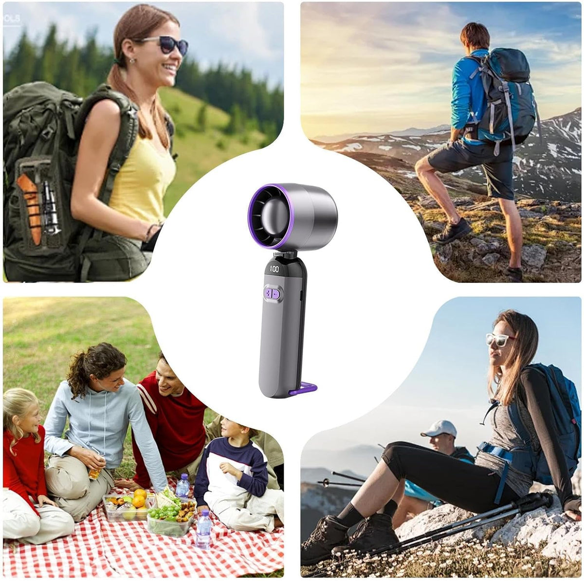 Mini Ventilateur Turbo Sans Pales - 100 Vitesses Réglables et Rechargeable USB - مروحة التوربو الذكية بدون شفرات مع 100 سرعة قابلة للتعديل