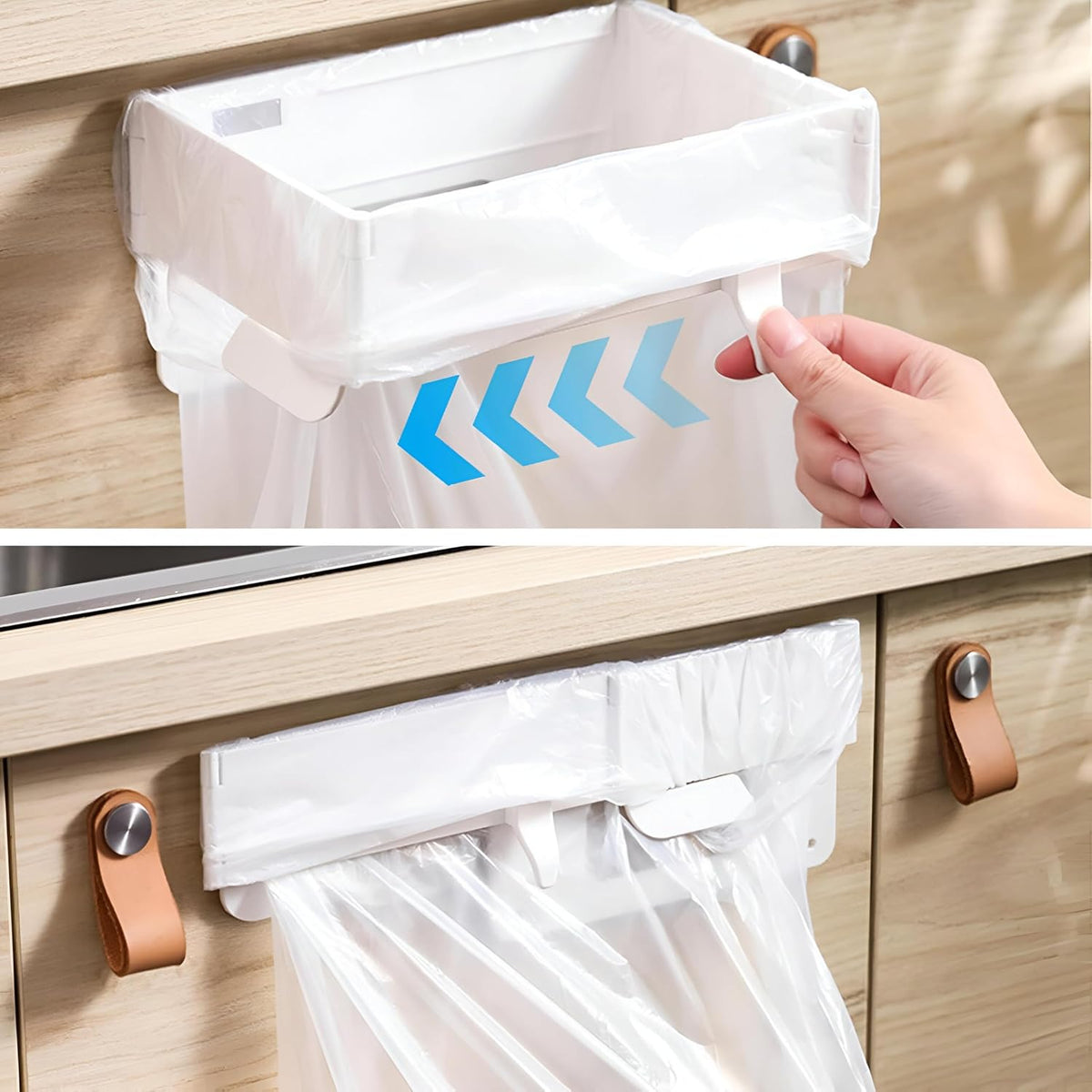 Support de Sac Poubelle Mural et Pliable Fixation Autocollante sans Perçage - حامل وموزع أكياس القمامة الجداري