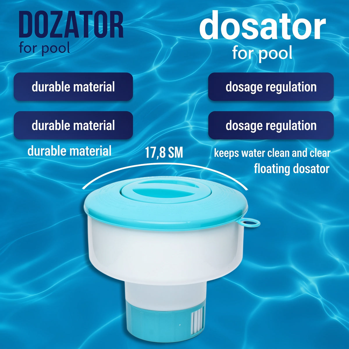 Diffuseur de Chlore Flottant Intex 29041 pour Piscines et Spa - موزع أقراص الكلور العائم للمسابح من إنتكس (7 بوصة)