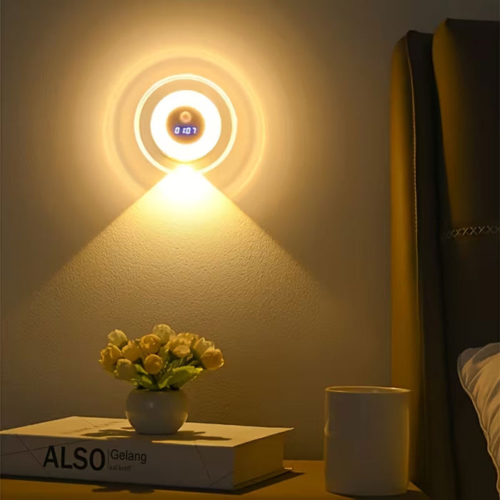 Applique Murale LED Intelligente Avec Capteur de Mouvement Écran Horloge Numérique - مصباح الحائط الذكي بمستشعر حركة وشاشة رقمية لعرض الوقت