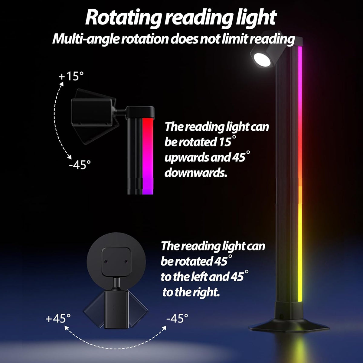Lampadaire LED Angle RVB Intelligent Éclairage d'Ambiance Multicolore avec Télécommande 1Pcs - مصباح الأرضية الليد الذكي متعدد الألوان مع جهاز تحكم عن بعد