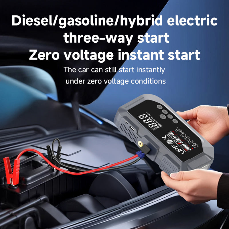 Booster Batterie et Compresseur d'Air Intelligent 12V avec Écran LCD CTC-936T - مقلع بطارية السيارة وجهاز الطوارئ المتكامل 2 في 1 مع مضخة هواء ذكية وشاشة رقمية