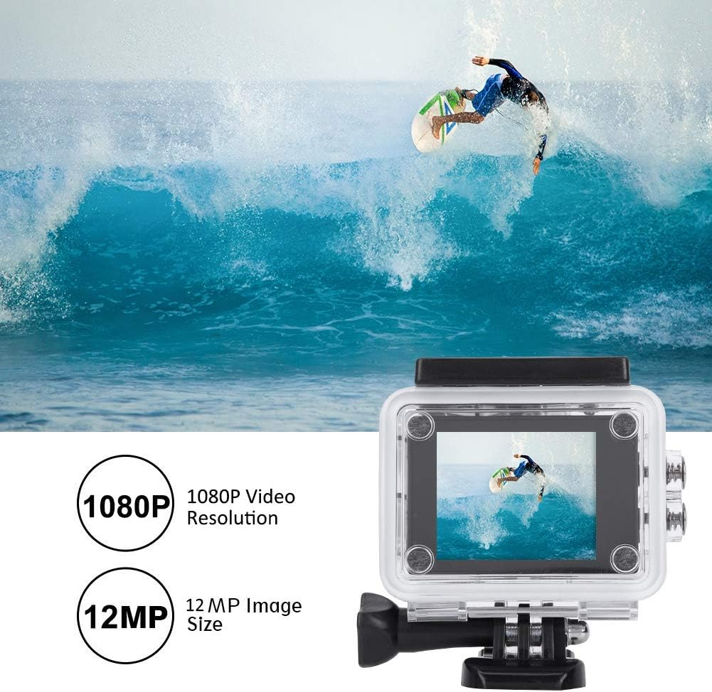 Caméra d'Action Sport Ultra HD 1080P Écran LCD Boîtier Étanche 30M Objectif Grand Angle 140° - كاميرا الحركة والرياضات الخارجية مقاومة للماء