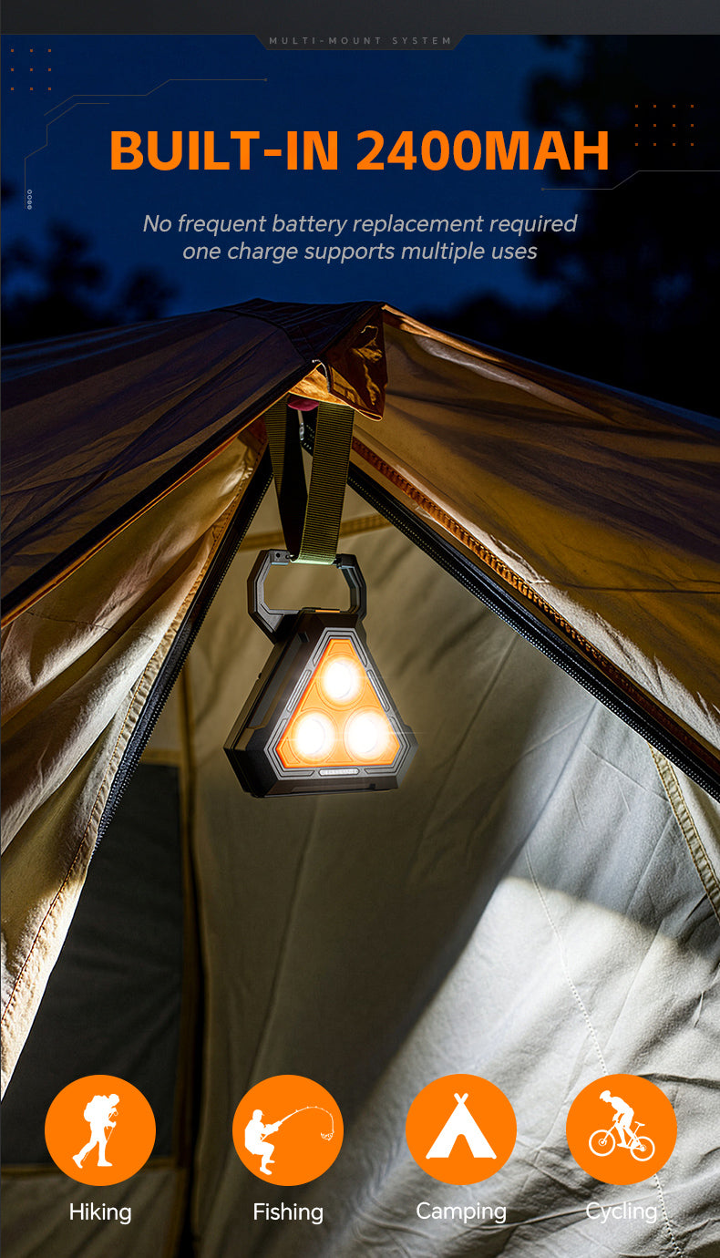 Lampe de Travail Portable pour Multi-usages Base Magnétique Rechargeable USB - مصباح محمول متعدد الوظائف بقاعدة مغناطيسية