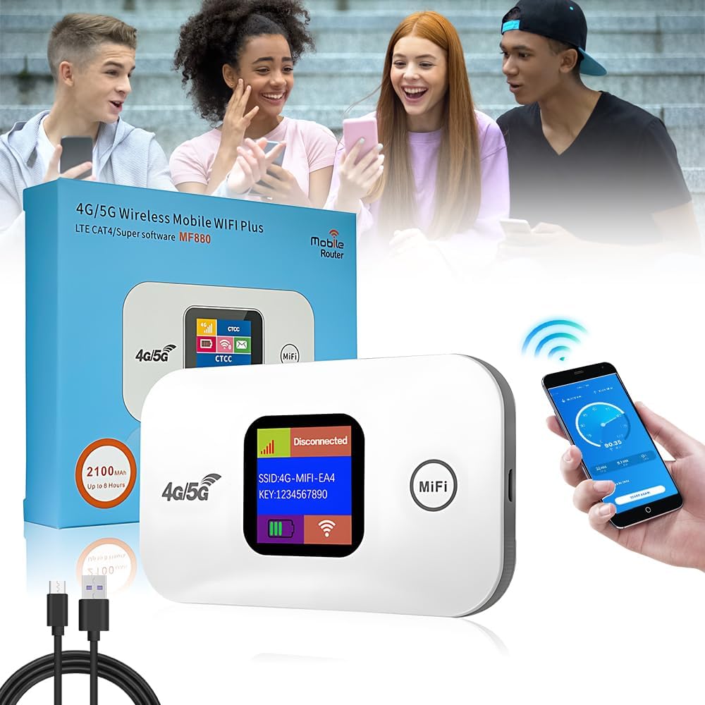 Bevot Routeur WiFi Portable 4G LTE Pocket Écran LED Couleur - مودم وجهاز واي فاي محمول بشاشة ذكية وبطارية