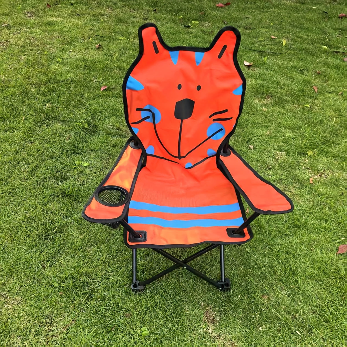 chaise Pliable de Camping pour Enfants Structure En Acier avec Porte-Gobelet et Sac de Transport - كرسي تخييم قابل للطي للأطفال