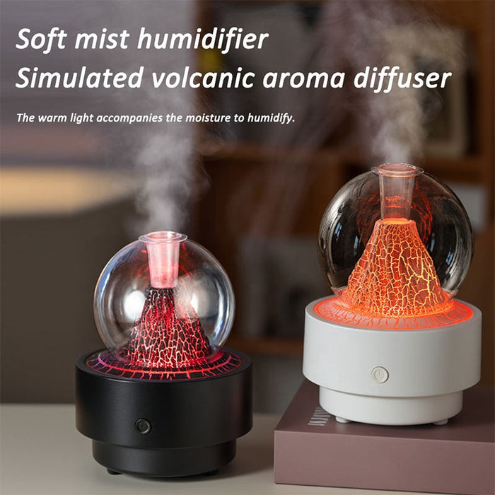 Diffuseur d'Arôme et Humidificateur Effet Volcan Capacité 300ml - موزع العطور والزيوت الذكي بتأثير البركان المضيء
