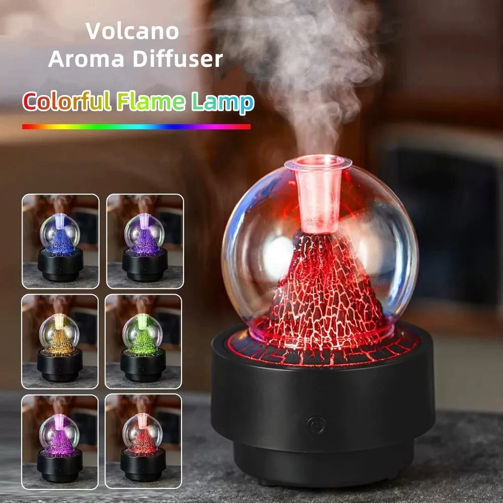Diffuseur d'Arôme et Humidificateur Effet Volcan Capacité 300ml - موزع العطور والزيوت الذكي بتأثير البركان المضيء