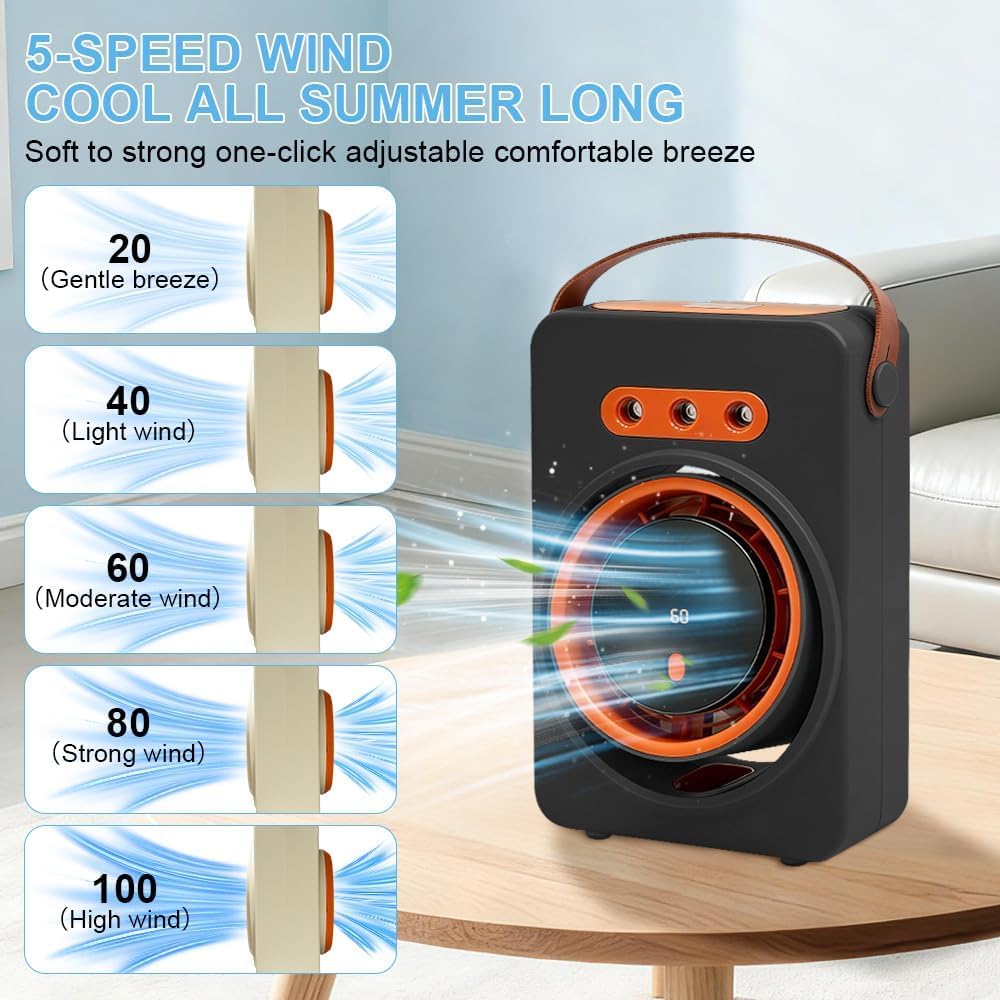 Mini Purificateur et Refroidisseur d'Air Portable 4en1 5 Vitesses - مبرد ومكيف هواء محمول 4 في 1 برذاذ الماء وبطارية قابلة للشحن