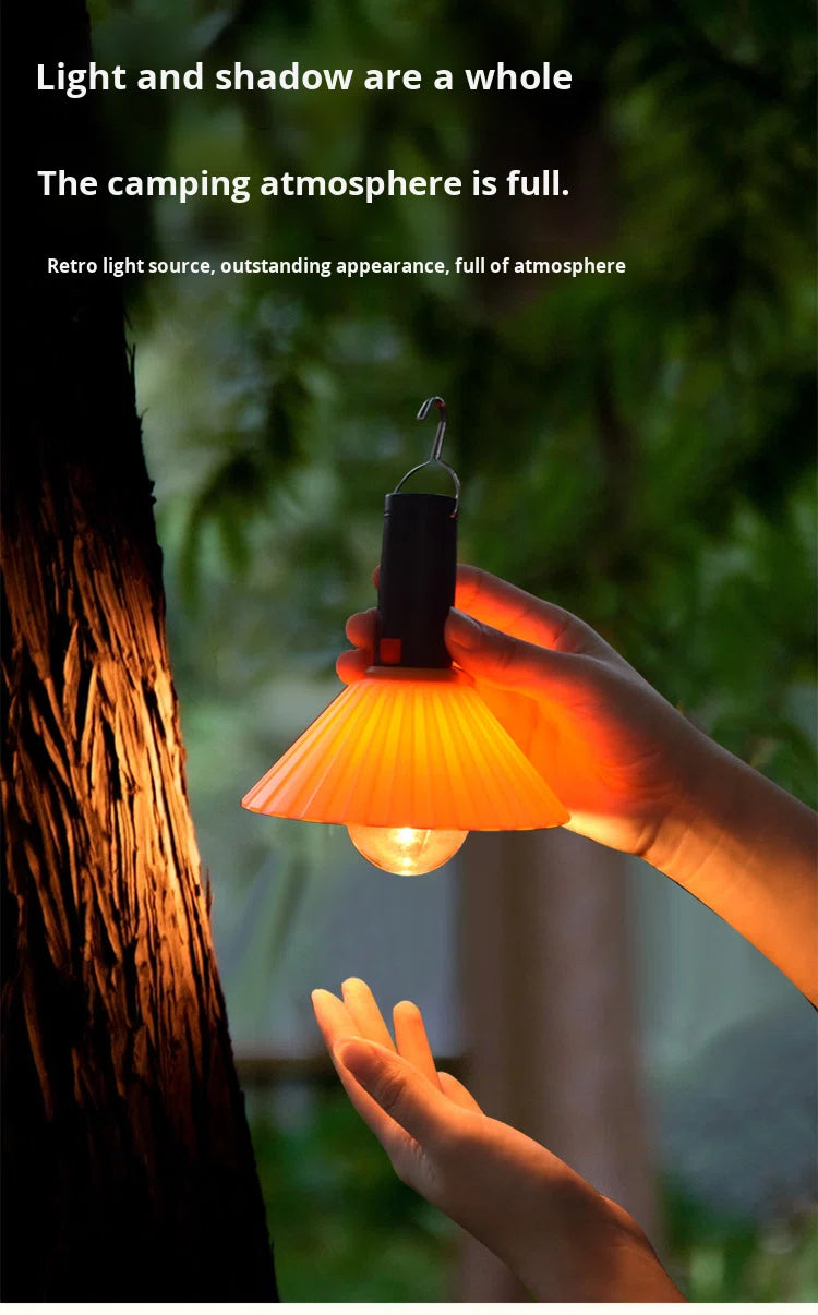 Lanterne de Camping Rechargeable 3 Niveaux de Luminosité avec Crochet de Suspension - مصباح تخييم وطوارئ قابل للشحن مع خطاف تعليق و3 مستويات إضاءة
