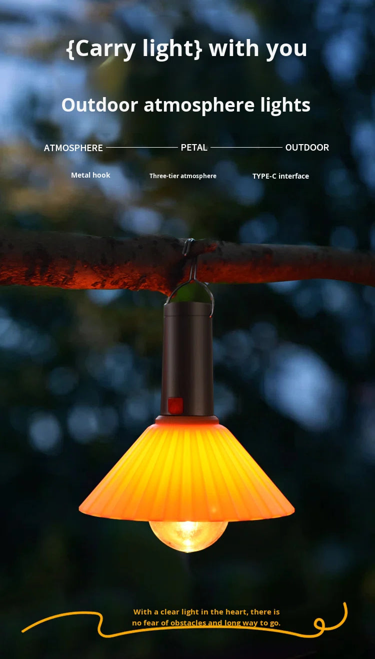 Lanterne de Camping Rechargeable 3 Niveaux de Luminosité avec Crochet de Suspension - مصباح تخييم وطوارئ قابل للشحن مع خطاف تعليق و3 مستويات إضاءة