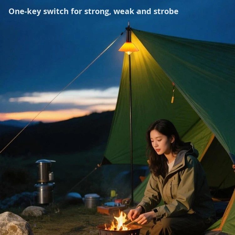 Lanterne de Camping Rechargeable 3 Niveaux de Luminosité avec Crochet de Suspension - مصباح تخييم وطوارئ قابل للشحن مع خطاف تعليق و3 مستويات إضاءة