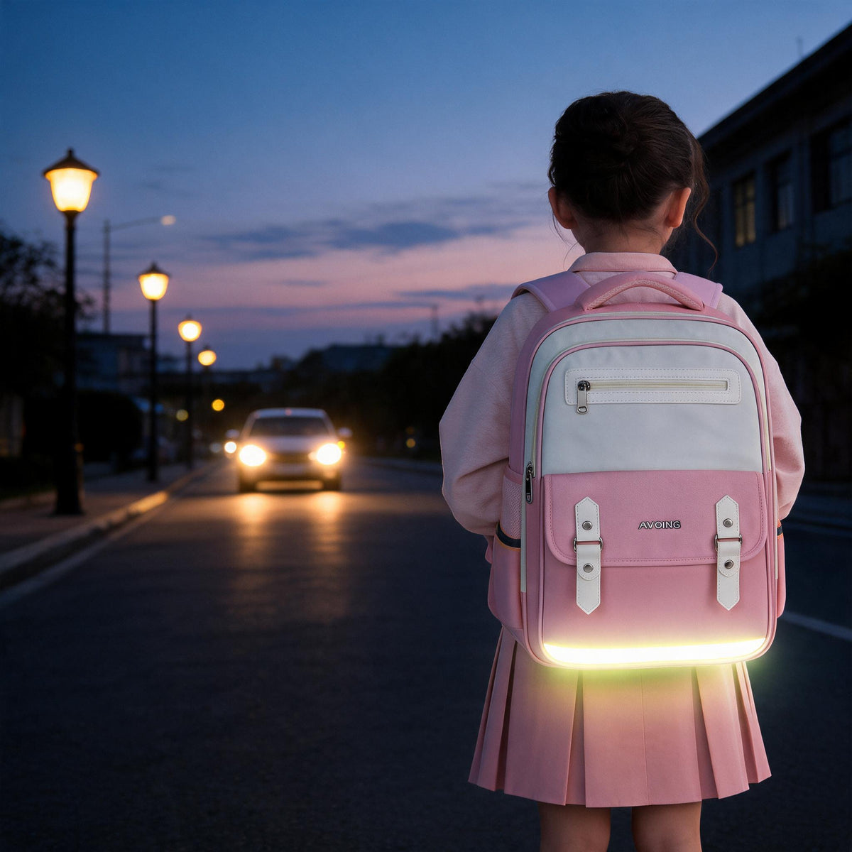 Sac à Dos Scolaire Style Kawaii Grand Volume Tissu Imperméable ROSE SACKDS08RS - حقيبة مدرسية بتصميم كاوايي