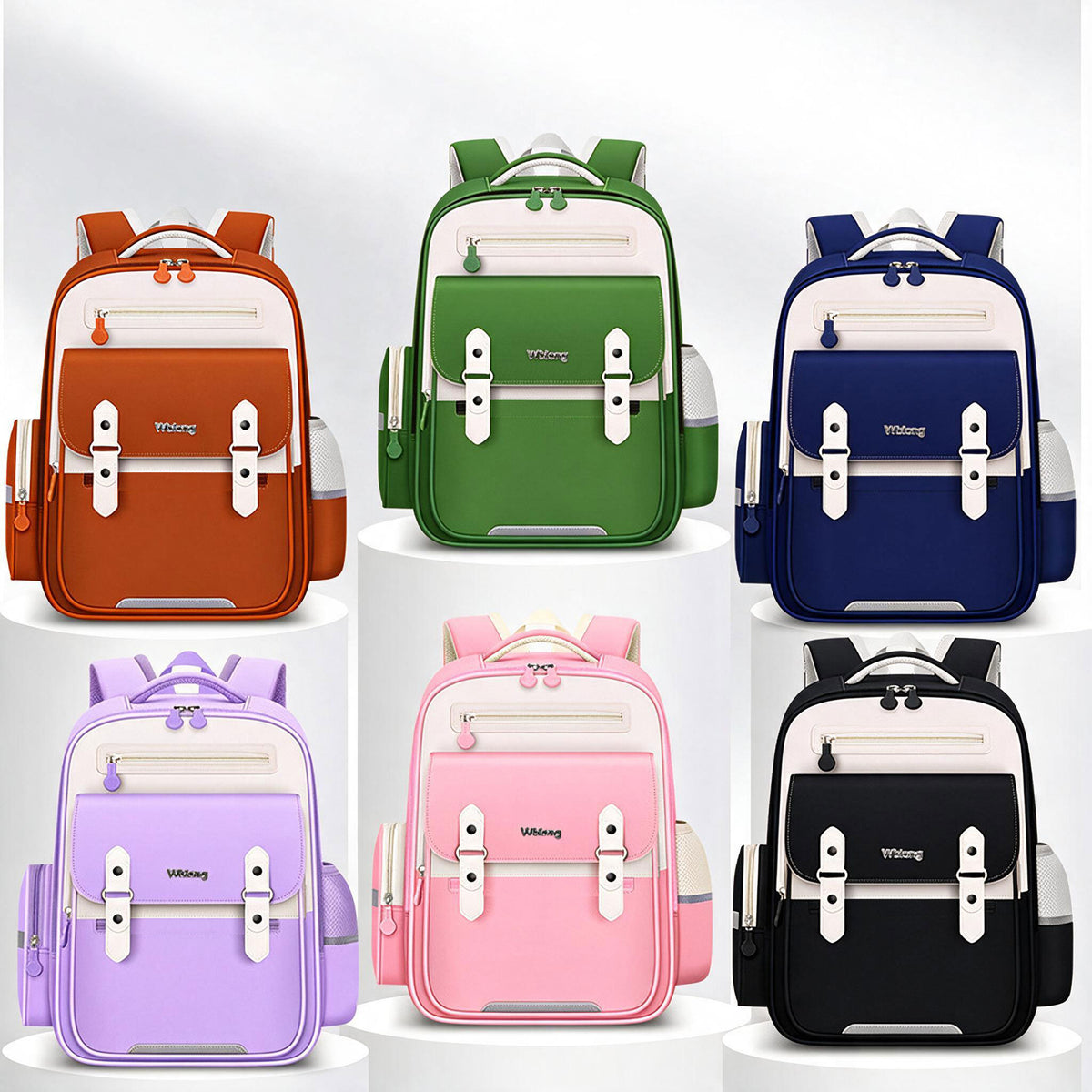 Sac à Dos Scolaire Style Kawaii Grand Volume Tissu Imperméable Mauve SACKDS08MV - حقيبة مدرسية بتصميم كاوايي