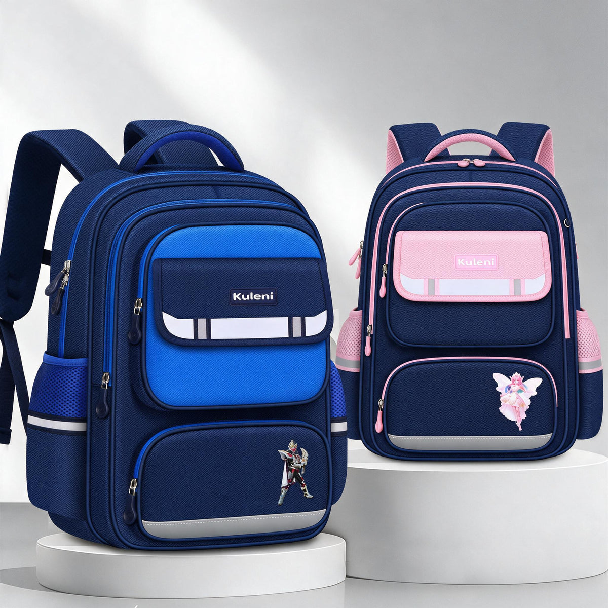 Sac à Dos Scolaire Style Kawaii Grand Volume Tissu Imperméable Bleu SACKDS07B - حقيبة مدرسية بتصميم كاوايي