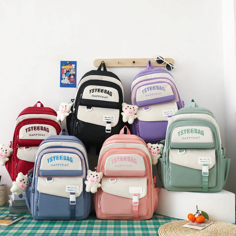 Sac à Dos Multifonctionnel Kawaii Grand Volume Imperméable et Résistant 5Pcs Bleu SACKDS10BL - حقيبة ظهر بعدة قطع بتصميم كاوايي