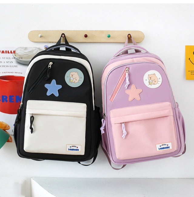 Sac à Dos Multifonctionnel Kawaii Grand Volume Imperméable et Résistant 4Pcs Mauve SACKDS02MV - حقيبة ظهر بعدة قطع بتصميم كاوايي