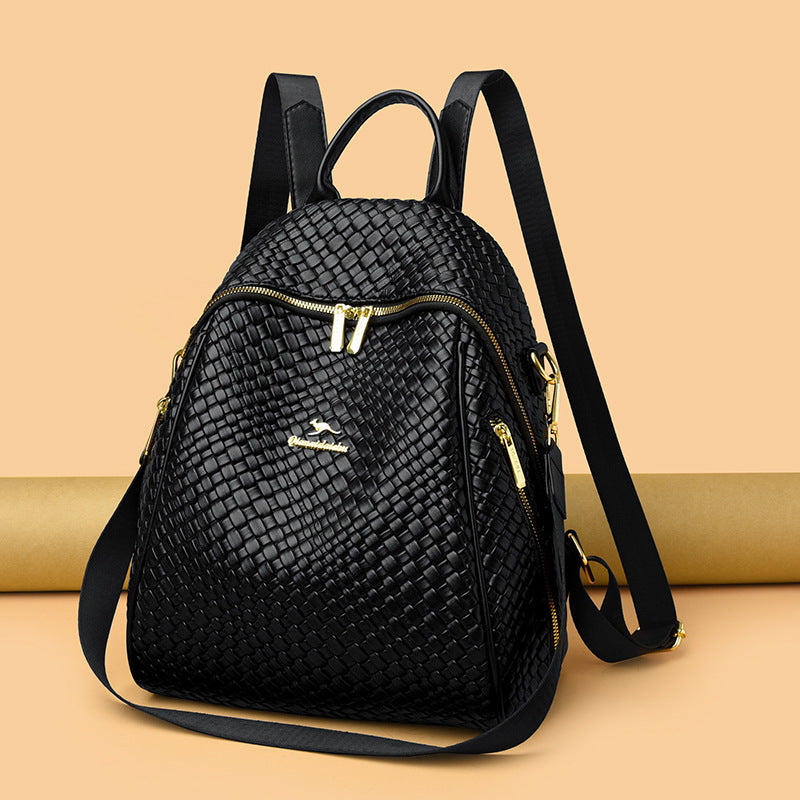 Sac à Dos Femme en Cuir Tressé Élégant avec Ceinture D'Épaule Convertible - حقيبة ظهر جلدية للنساء بتصميم فاخر