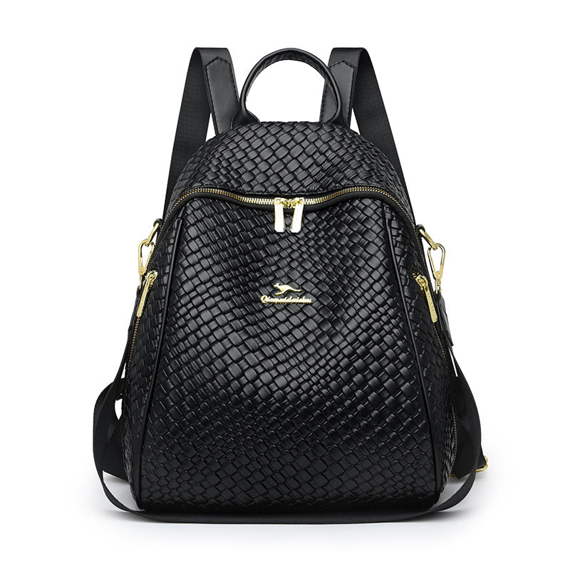 Sac à Dos Femme en Cuir Tressé Élégant avec Ceinture D'Épaule Convertible - حقيبة ظهر جلدية للنساء بتصميم فاخر