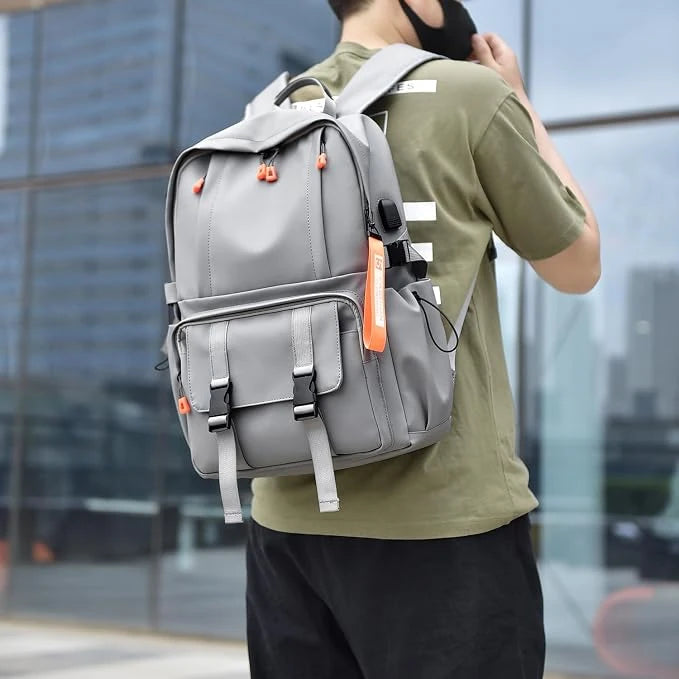 Sac à Dos Ergonomique et Imperméable Port USB Intégré Gris SACHM02G - حقيبة ظهر متعددة الوظائف للعمل والسفر مع منفذ شحن