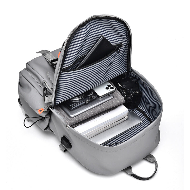 Sac à Dos Ergonomique et Imperméable Port USB Intégré Gris SACHM02G - حقيبة ظهر متعددة الوظائف للعمل والسفر مع منفذ شحن