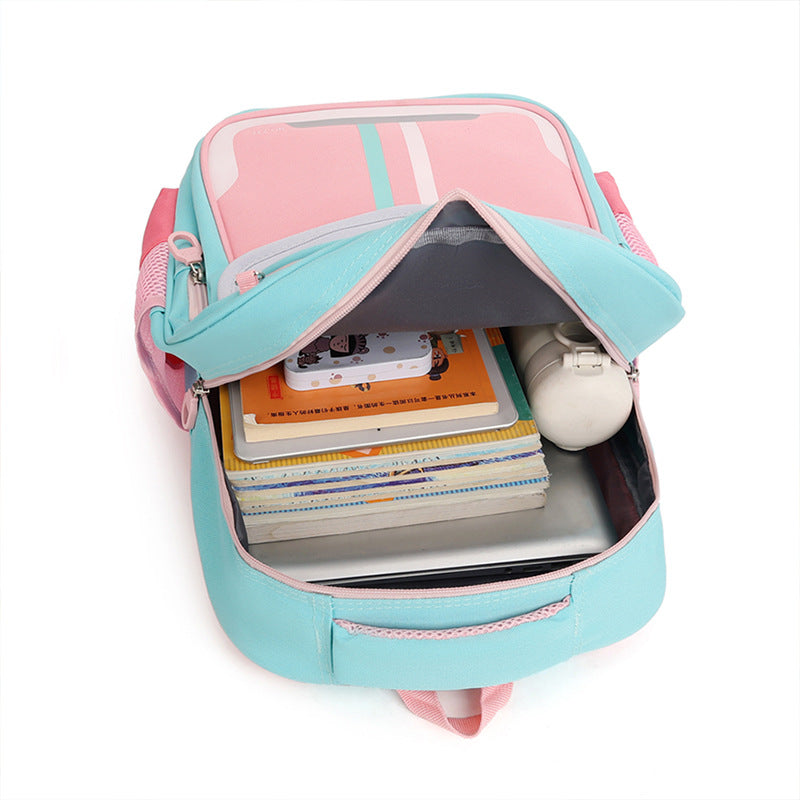 Sac à Dos Scolaire Enfant Design Oreilles Ergonomique Tissu Imperméable pour Primaire Bleu et Rose SACKDS30BRS - حقيبة ظهر مدرسية للأطفال