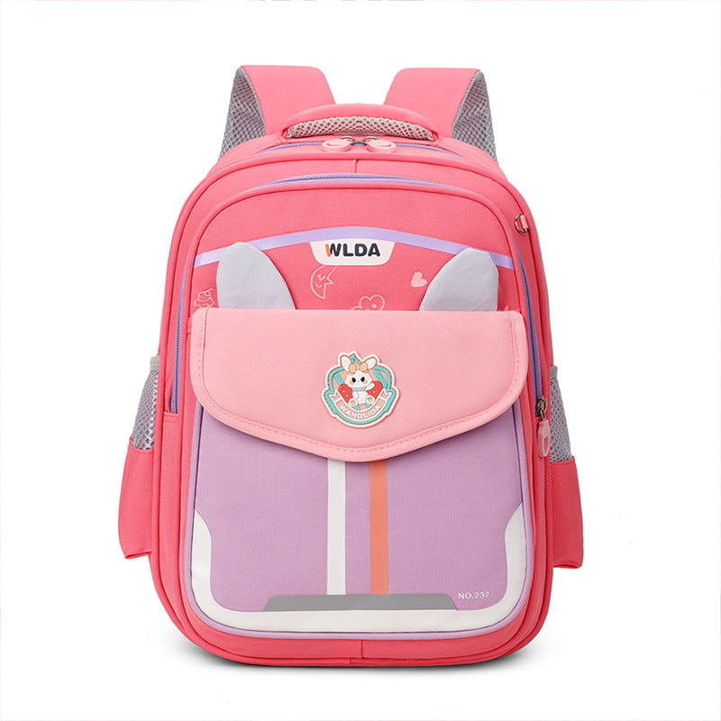 Sac à Dos Scolaire Enfant Design Oreilles Ergonomique Tissu Imperméable pour Primaire Rose SACKDS30RS - حقيبة ظهر مدرسية للأطفال