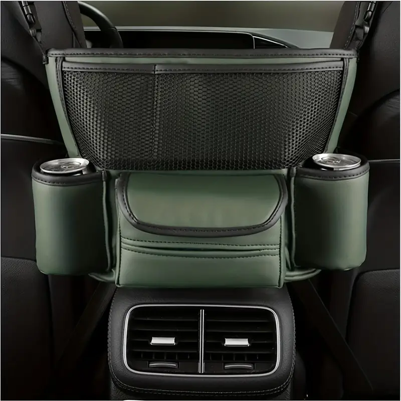 Sac de rangement central en cuir pour siège avant de voiture