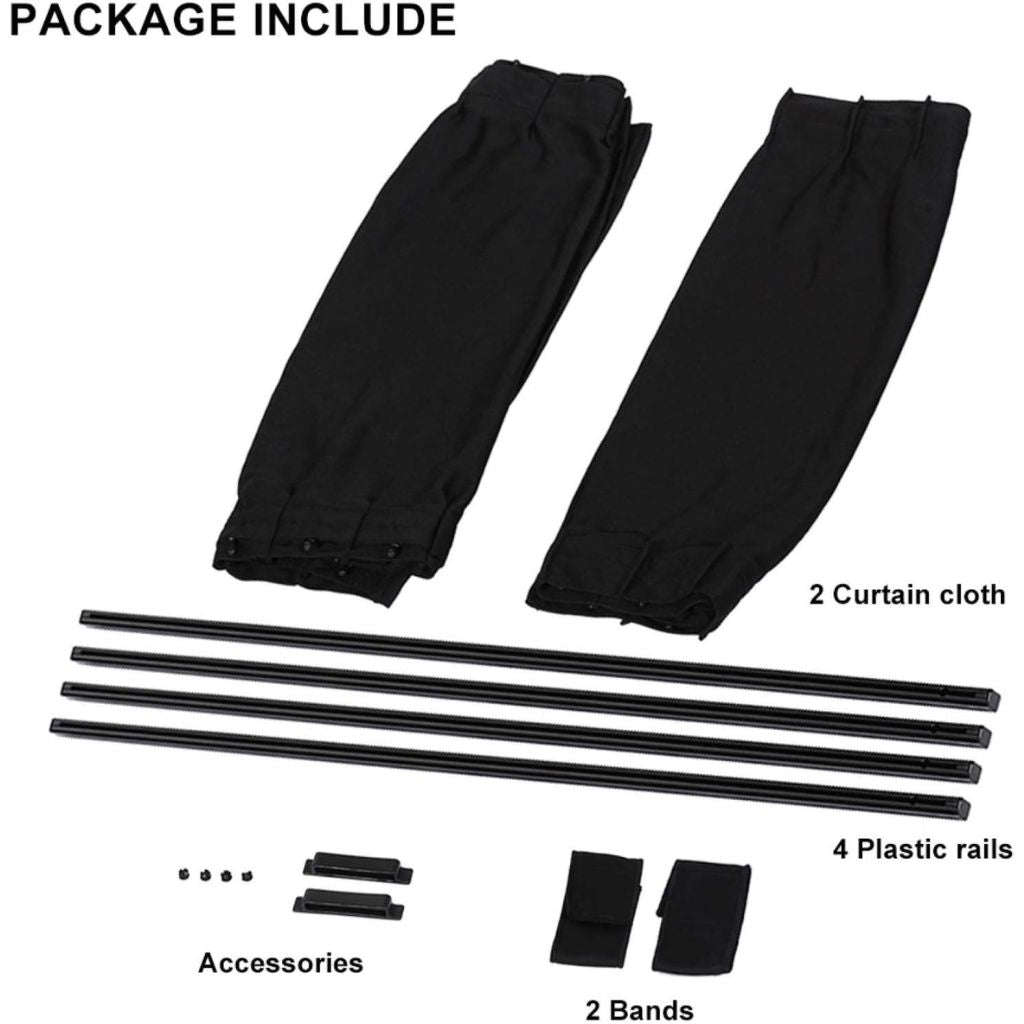 2Pcs Rideau glissé de fenêtre Protection UV pour Voiture – ستار نوافذ جانبية في السيارة