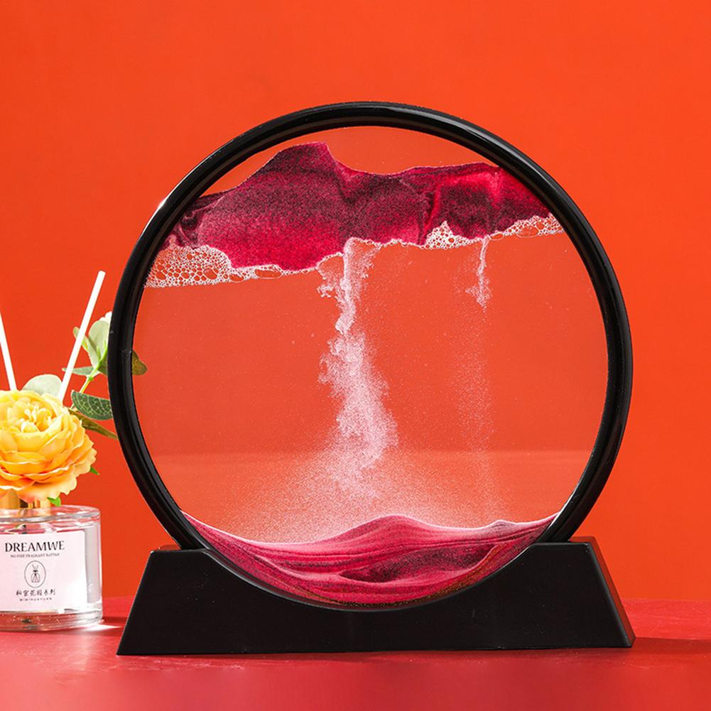Sablier 3D en Verre rond 12 pouces pour la décoration de la maison