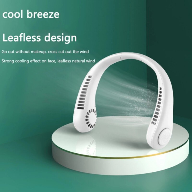 Ventilateur de cou portable 3 vitesses rechargeable USB,