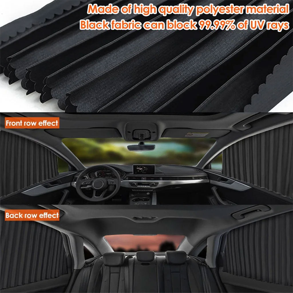 Rideaux Fenêtre de Voiture Accordéon Magnétiques 4Pcs - ستائر السيارات مغناطيسية