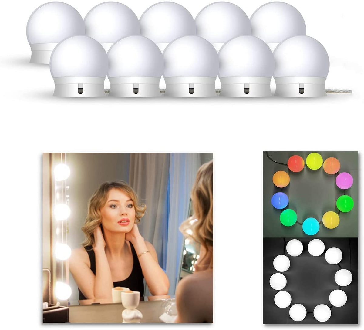 Chende Lampe Miroir RGB 10 psc mural Hollywood style