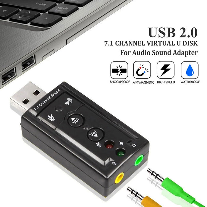 Adaptateur De Carte Son USB À 3D Audio Virtual 7,1 Channel