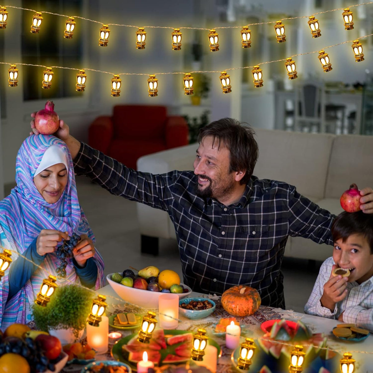 Guirlande lumineuse Fawanise Ramadan décorative 40 LED / 3M – ستائر أضواء زينة رمضانية من 40 مصباح فانوس 3 أمتار