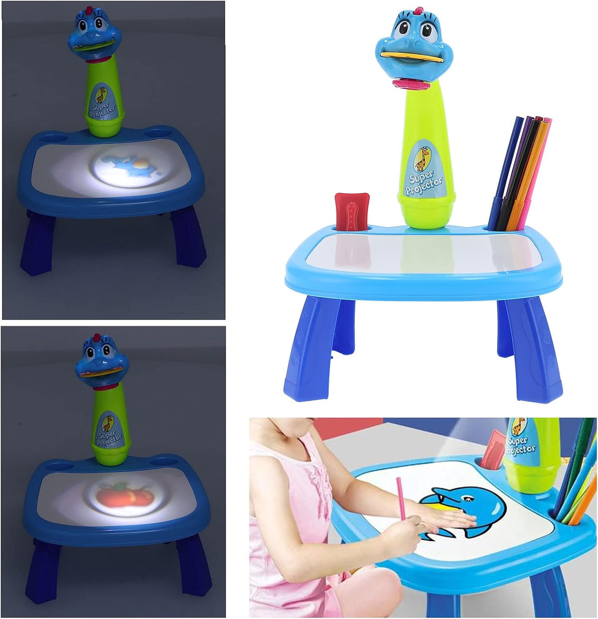 Projecteur à LED pour Enfant avec Table de Dessin Artistique