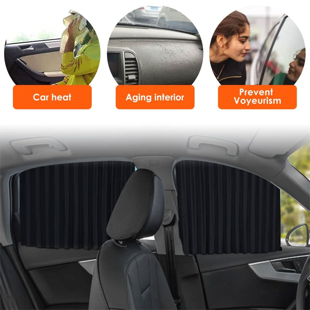 Rideaux Fenêtre de Voiture Accordéon Magnétiques 4Pcs - ستائر السيارات مغناطيسية