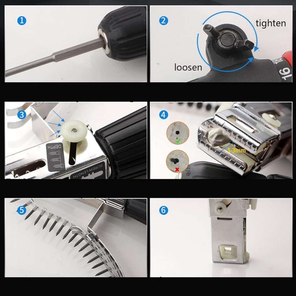 Adaptateur de Cloueur Automatique à Chaîne pour Visseuse – محول مسدس مسامير أوتوماتيكي بسلسلة لمفك البراغي
