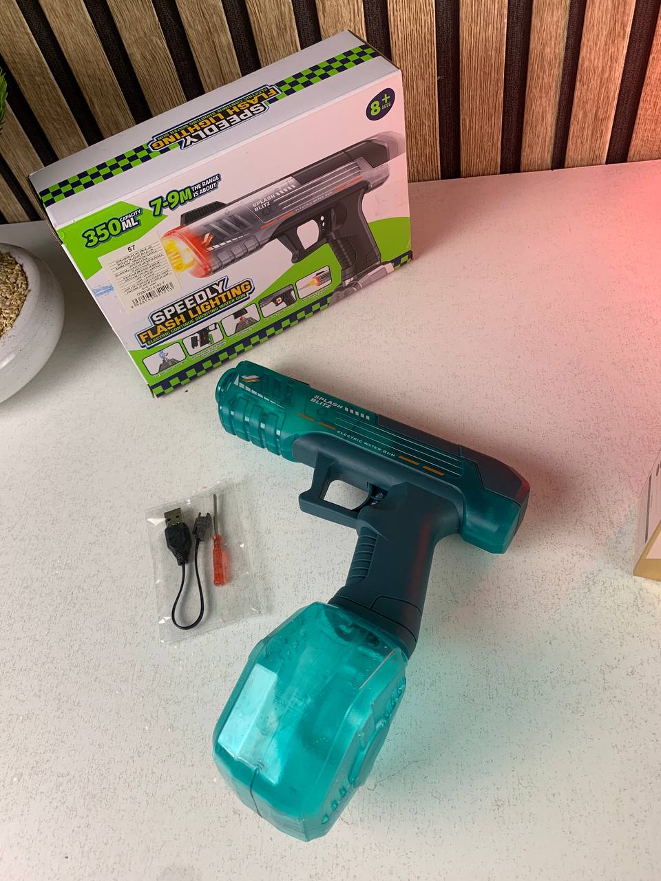 Pistolet à Eau Electrique 350 ML avec Effets Lumineux V2 - مسدس مائي أوتوماتيكي