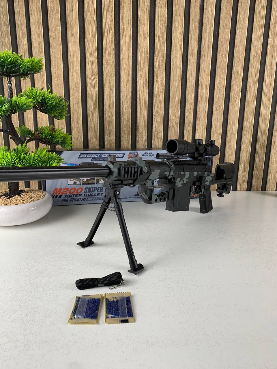 Jouet Pistolet à billes de gel Automatique M200 Sniper Rifle – لعبة قاذف الكرات الكريستالية