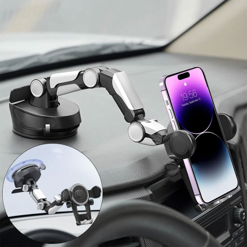 Support Téléphone Voiture 360° Ventouse &amp; Bras Réglable – حامل هاتف في السيارة