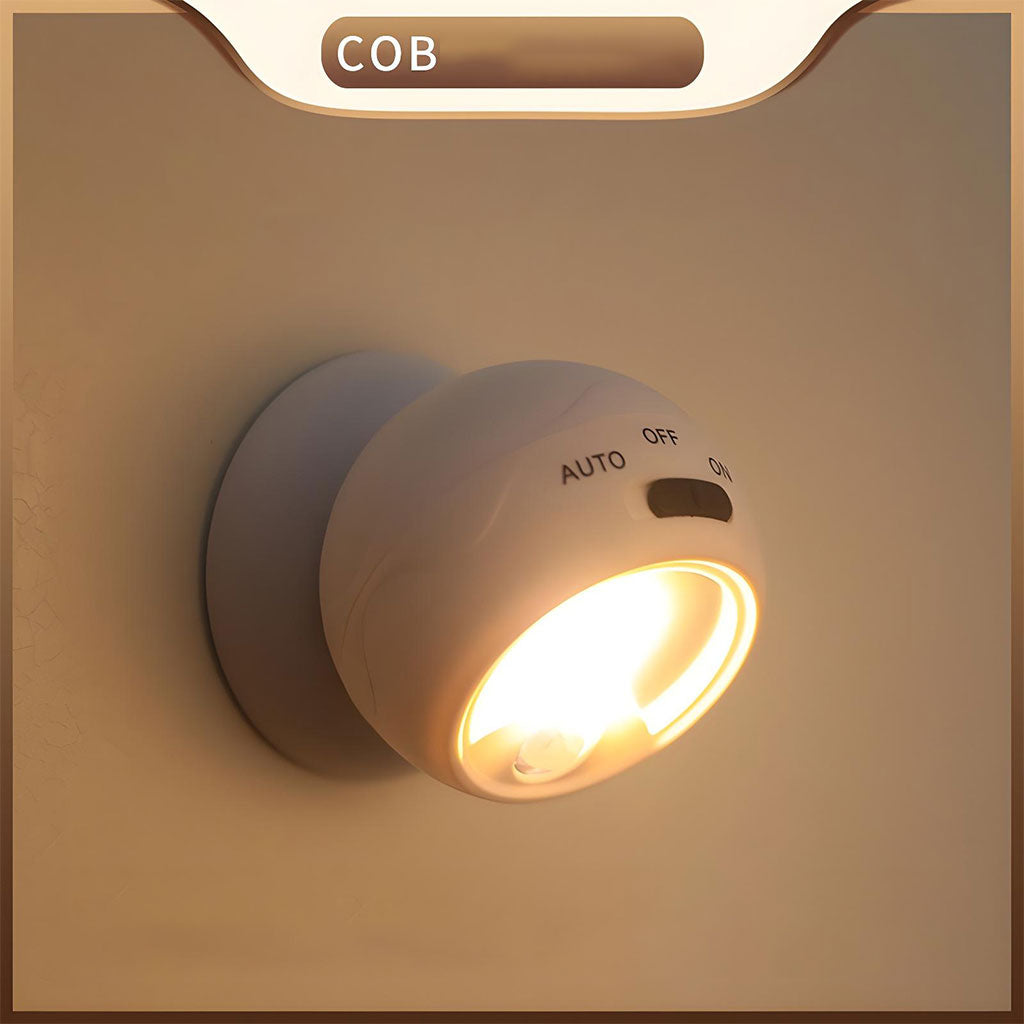Lampe COB à détecteur de mouvement portable à 360 °