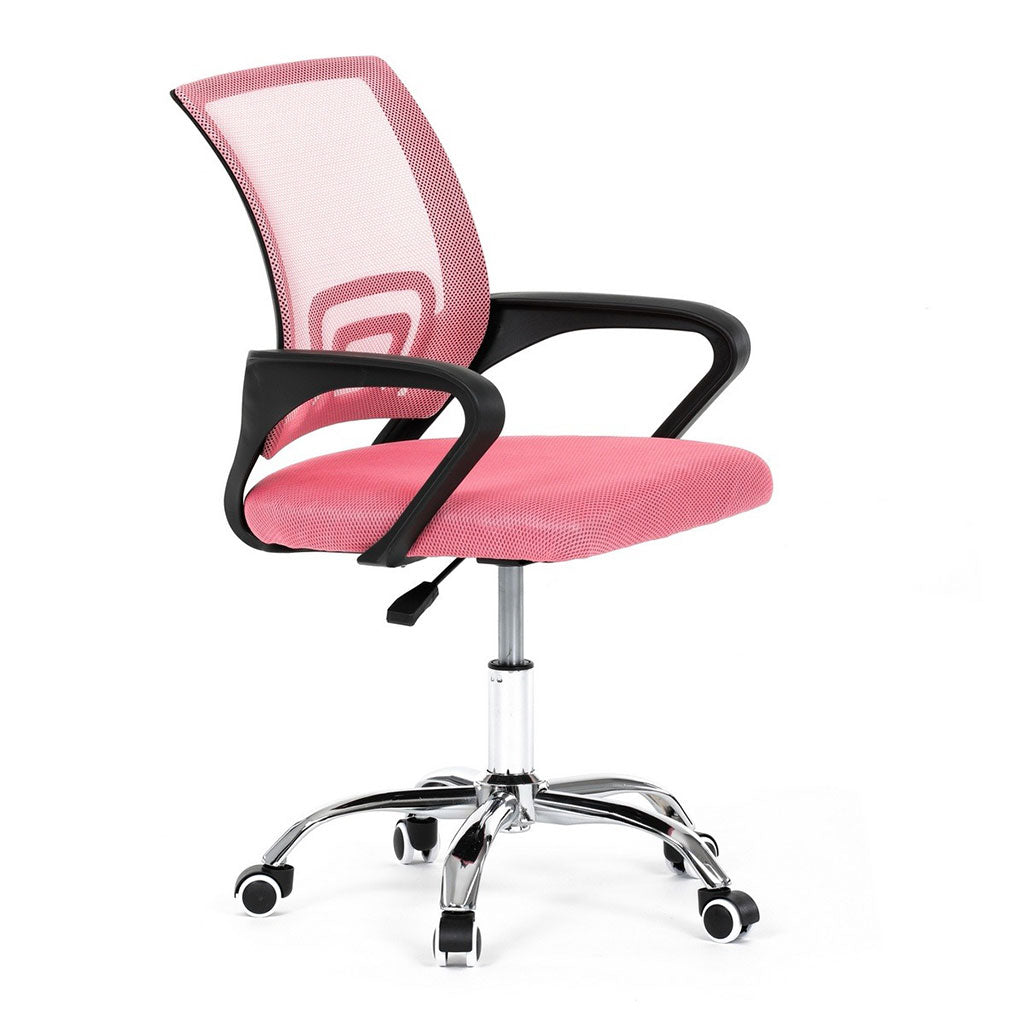 Chaise de Bureau Ergonomique avec Support Lombaire Rose – كرسي مكتب مريح مع دعامة للظهر