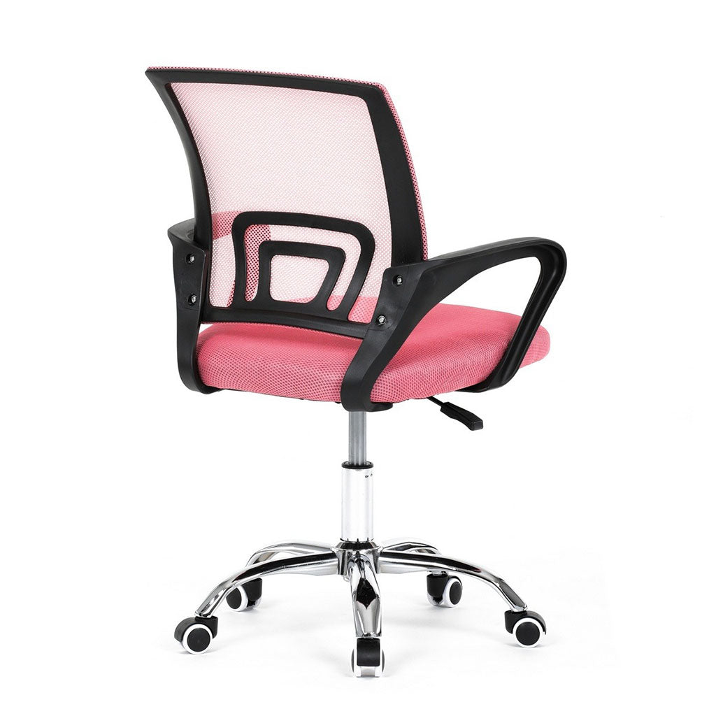 Chaise de Bureau Ergonomique avec Support Lombaire Rose – كرسي مكتب مريح مع دعامة للظهر