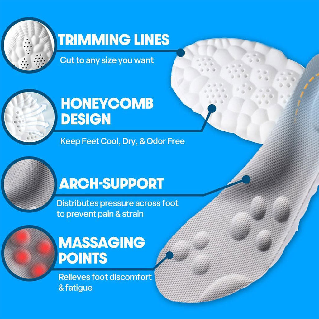 Semelles Intérieures Orthopédique en Latex Super Doux 4D Cloud Technology